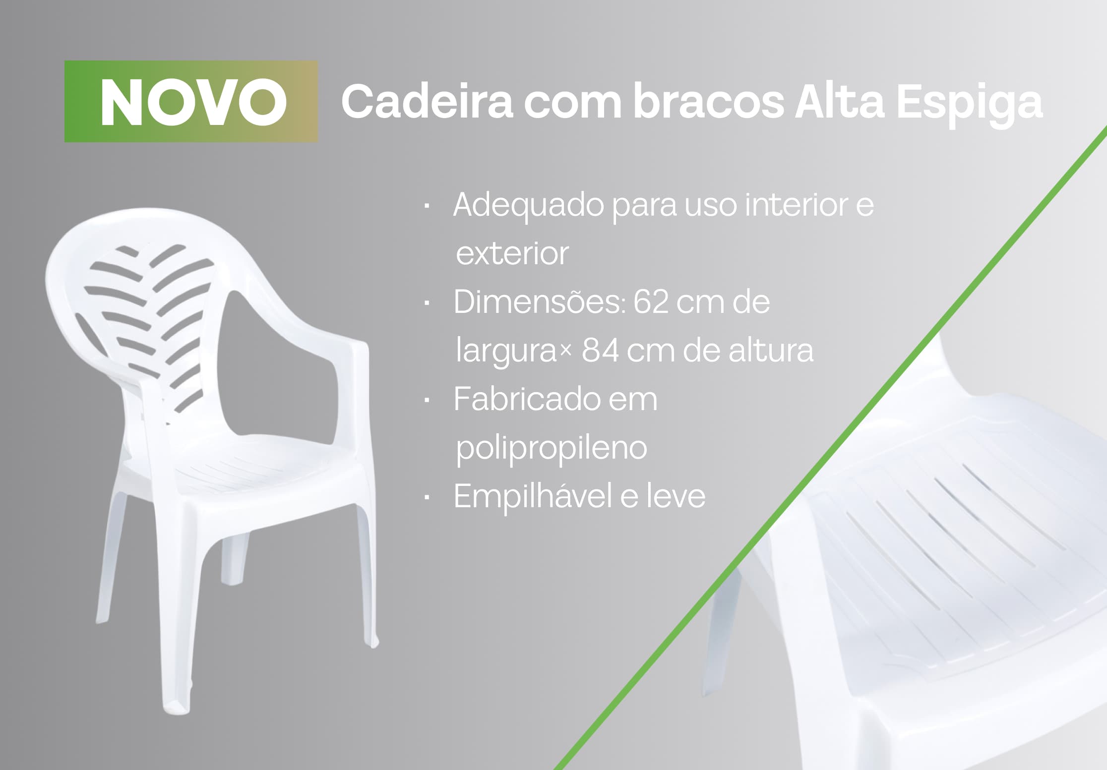 Caderia com bracos Alta Espiga